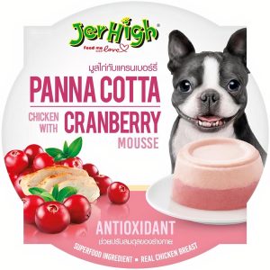 Bánh kem thạch cho chó vị gà nam việt quất JERHIGH Panna Cotta Chicken Cranberry Mousse