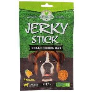 Bánh thưởng cho chó dạng que vị chuối WUJI Jerky Stick Banana Flavor