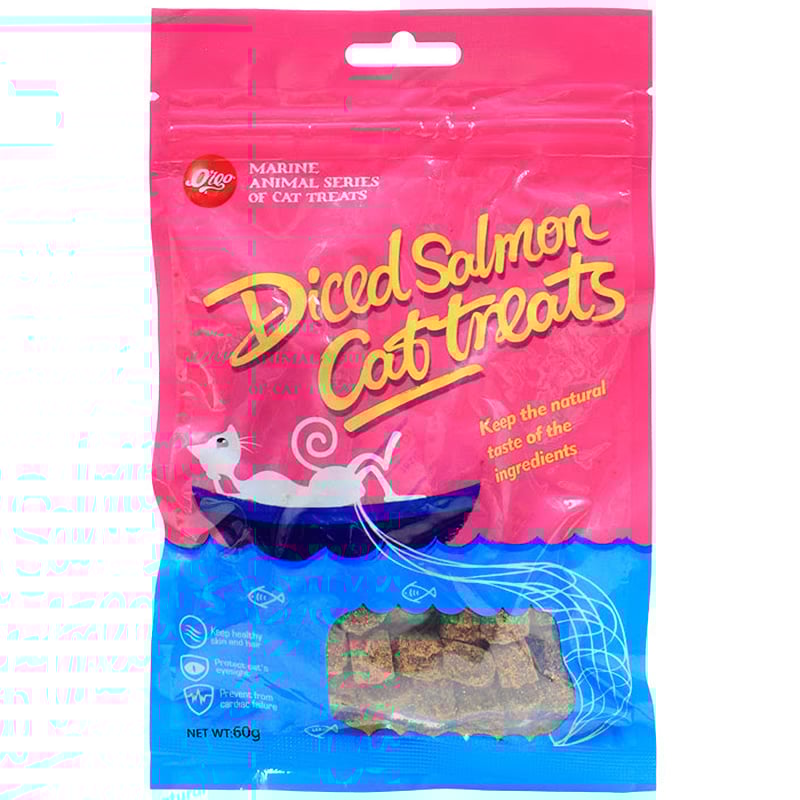 Bánh thưởng cho mèo vị cá hồi VEGEBRAND Orgo Diced Salmon Cat Treats