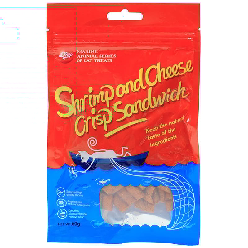 Bánh thưởng cho mèo vị tôm và phô mai VEGEBRAND Orgo Shrimp & Cheese Crisp Sandwich