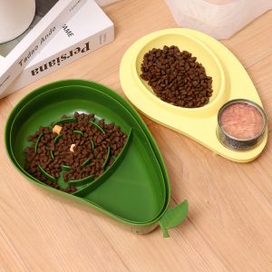 Bát ăn cho chó mèo hình quả bơ có nắp đậy PAW Avocado Pet Food Bowl