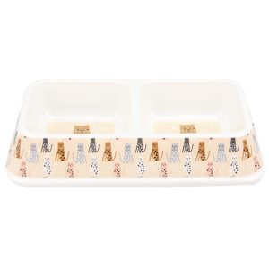 Bát ăn đôi cho chó mèo bằng nhựa BOBO Plastic Bowl 3029