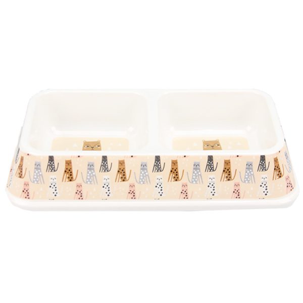 Bát ăn đôi cho chó mèo bằng nhựa BOBO Plastic Bowl 3029