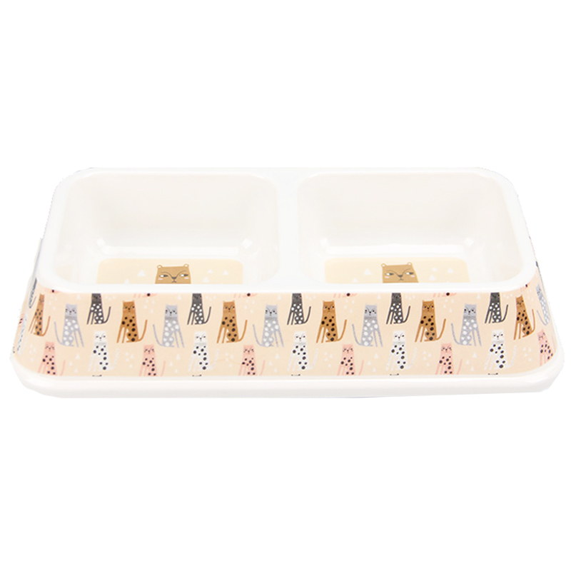 Bát ăn đôi cho chó mèo bằng nhựa BOBO Plastic Bowl 3029