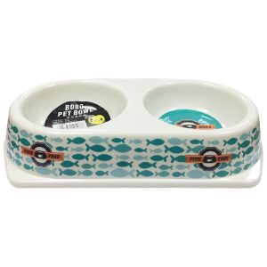 Bát ăn đôi cho chó mèo bằng nhựa BOBO Plastic Bowl 3039