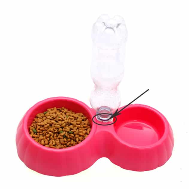 Bát ăn đôi cho chó mèo bằng nhựa kèm bình nước SAWYER PET