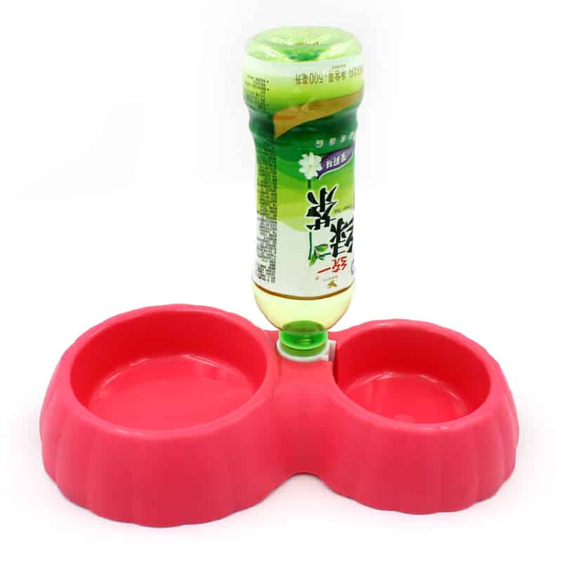Bát ăn đôi cho chó mèo bằng nhựa kèm bình nước SAWYER PET