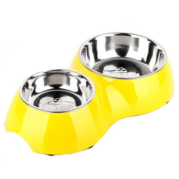 Bát ăn inox cho chó mèo SUPER DESIGN Double Round Bowls