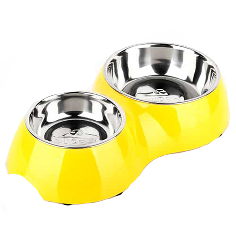Bát ăn inox cho chó mèo SUPER DESIGN Double Round Bowls