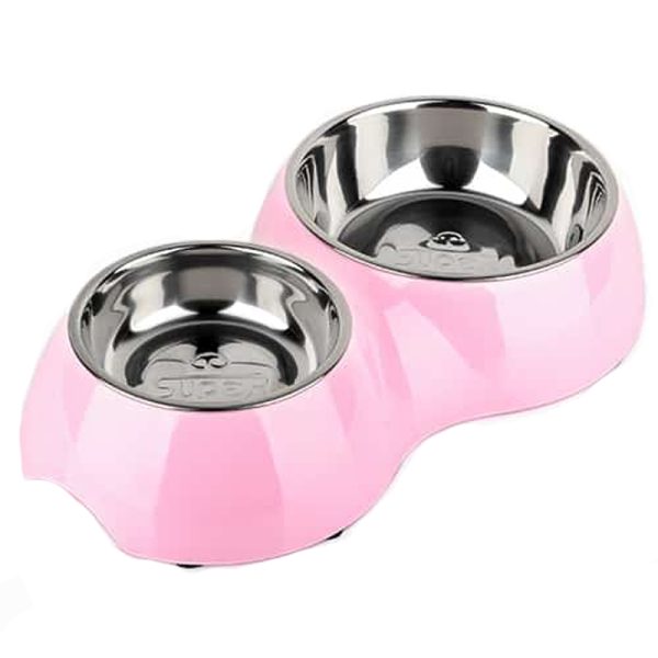 Bát ăn inox cho chó mèo SUPER DESIGN Double Round Bowls