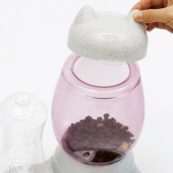 Bộ bát ăn bình nước tự động cho chó mèo PAW Cat Head Food Water Feeder