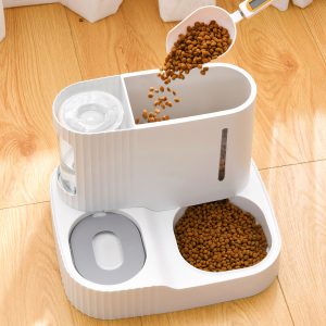 Bộ bát ăn bình nước tự động cho chó mèo PAW Opaque Food Water Feeder