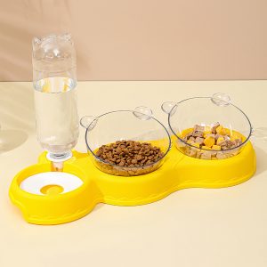 Bộ bát ăn uống cho chó mèo PAW The Meow Head 3in1