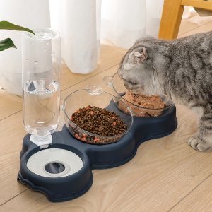 Bộ bát ăn uống cho chó mèo PAW The Meow Head 3in1