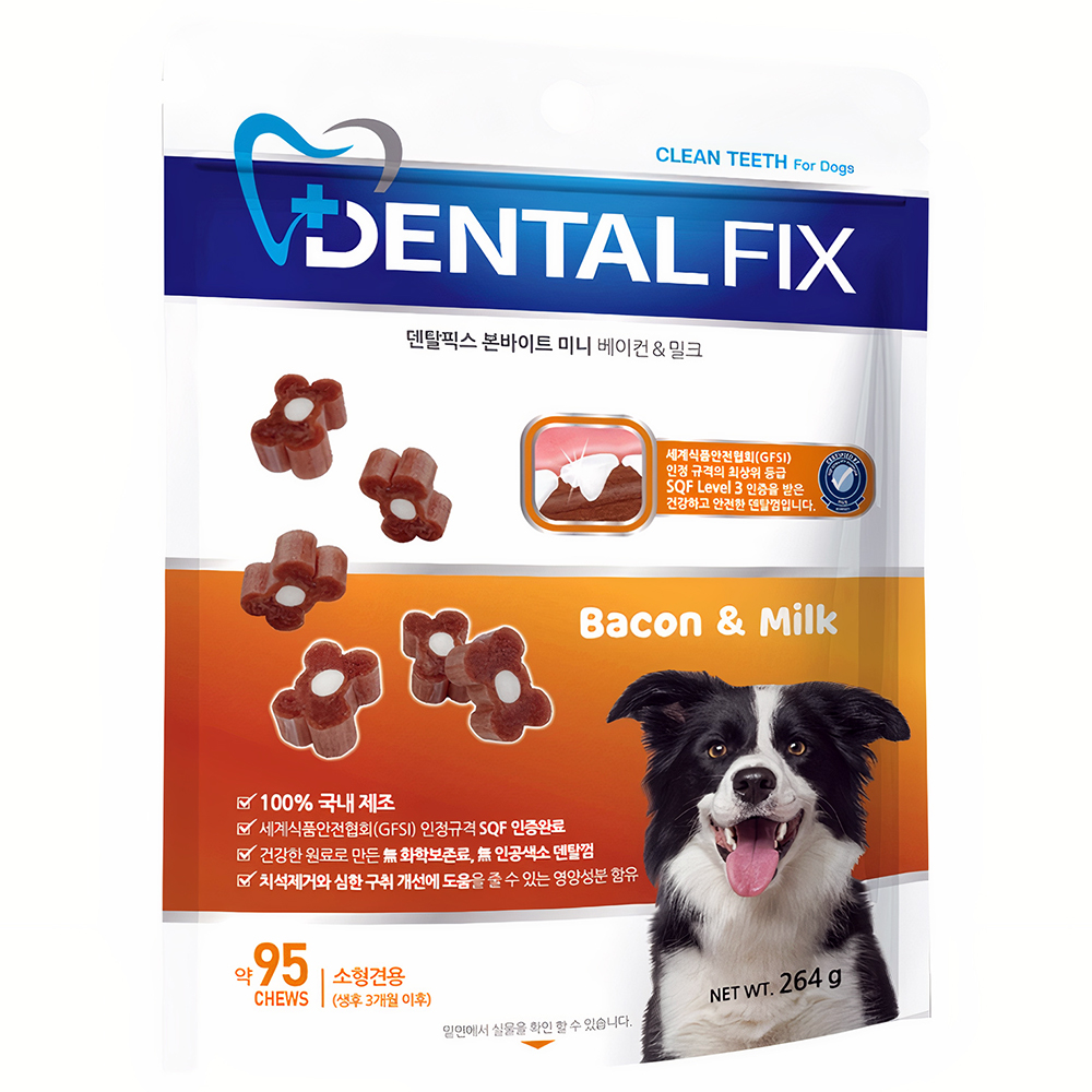Kẹo nhai sạch trắng răng cho chó vị thịt xông khói BOWWOW Dental Fix Bacon Milk