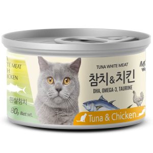 Pate lon cho mèo vị cá ngừ trắng thịt gà MEOWOW Tuna Chicken