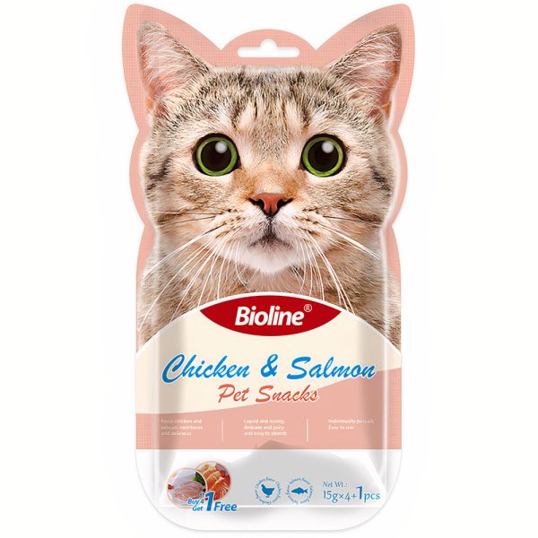 Súp thưởng cho mèo vị gà cá hồi BIOLINE Chicken Salmon