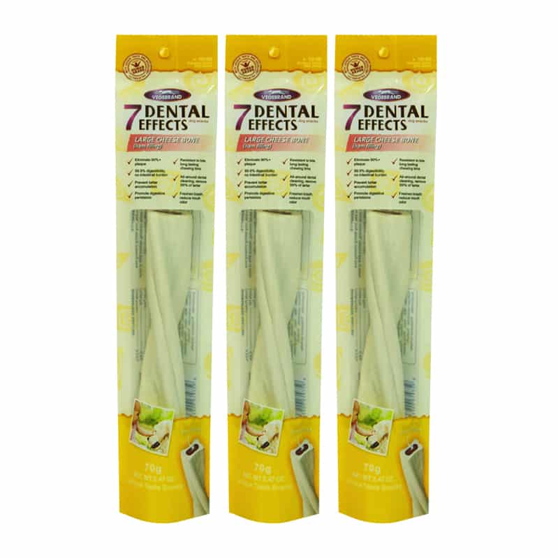Xương cho chó gặm vị phô mai cỡ lớn VEGEBRAND 7 Dental Effects Large Cheese Bone